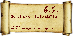 Gerstmayer Filoméla névjegykártya
